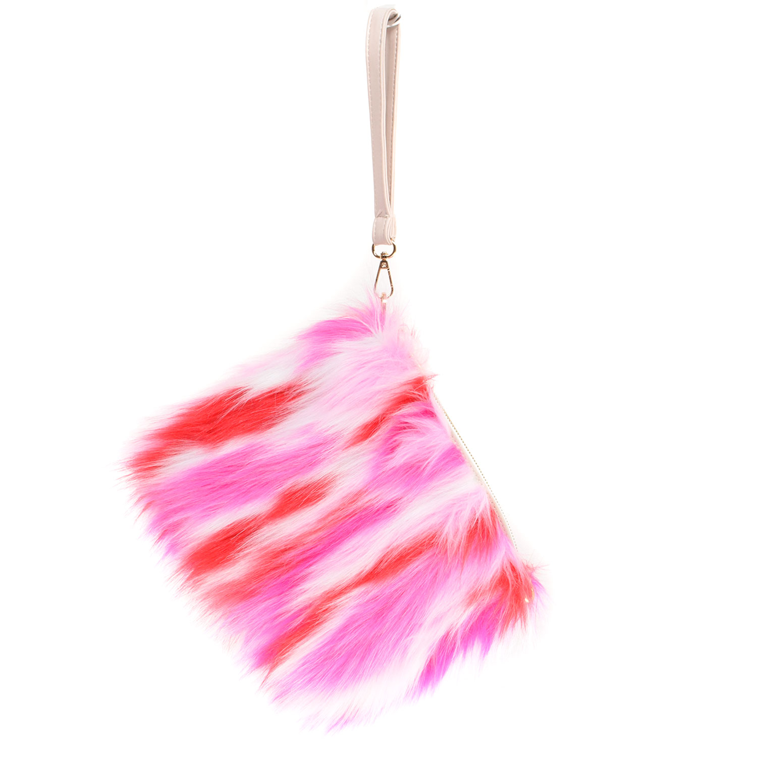 Furry Clutch Multicolour Pink