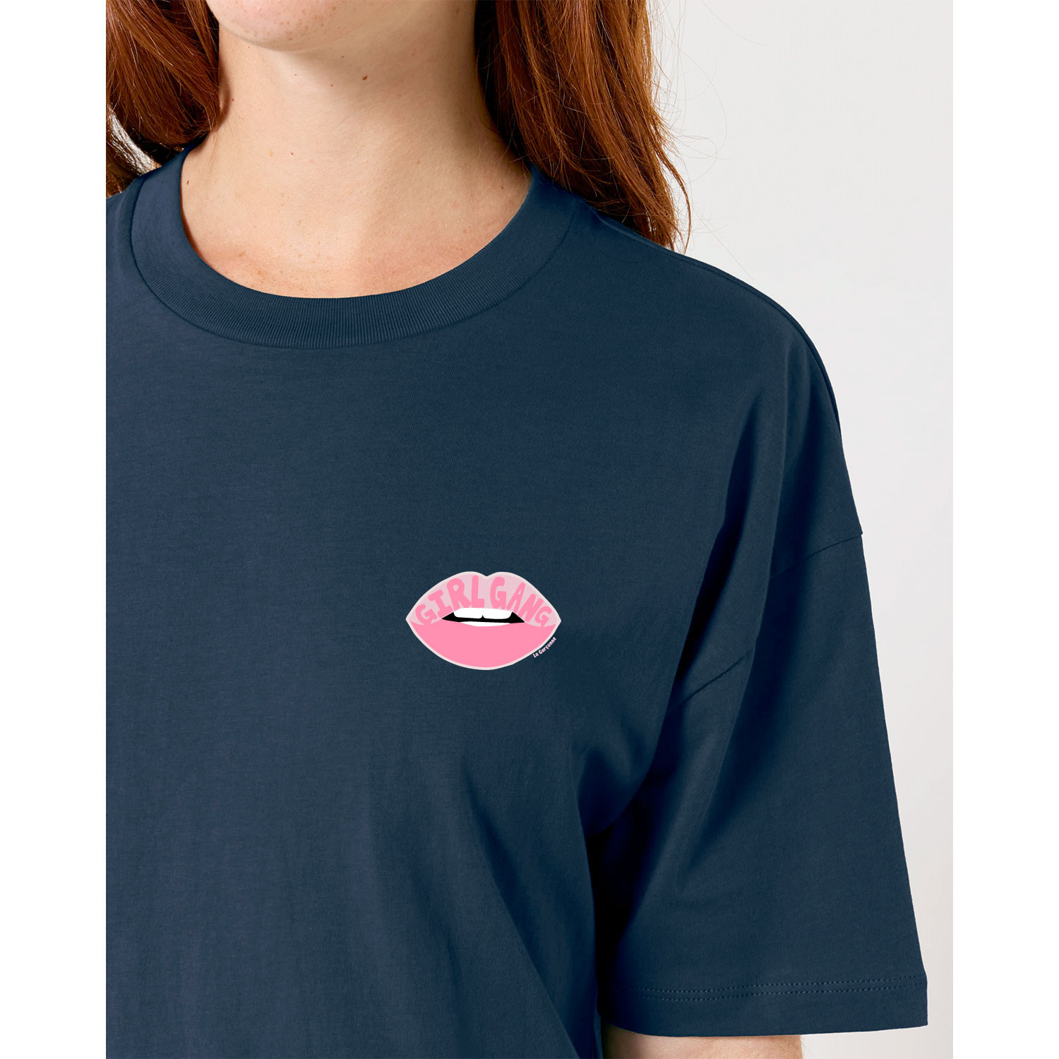 La Garçonne Vetements Girl Gang Boxy T-Shirt Navy