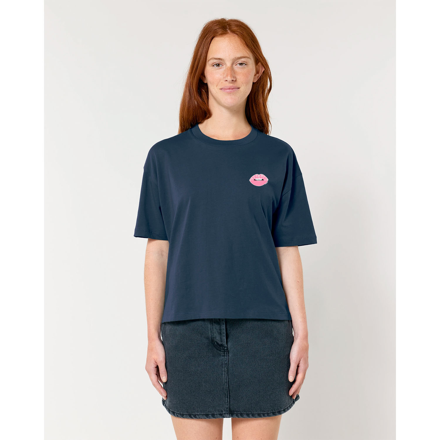 La Garçonne Vetements Girl Gang Boxy T-Shirt Navy