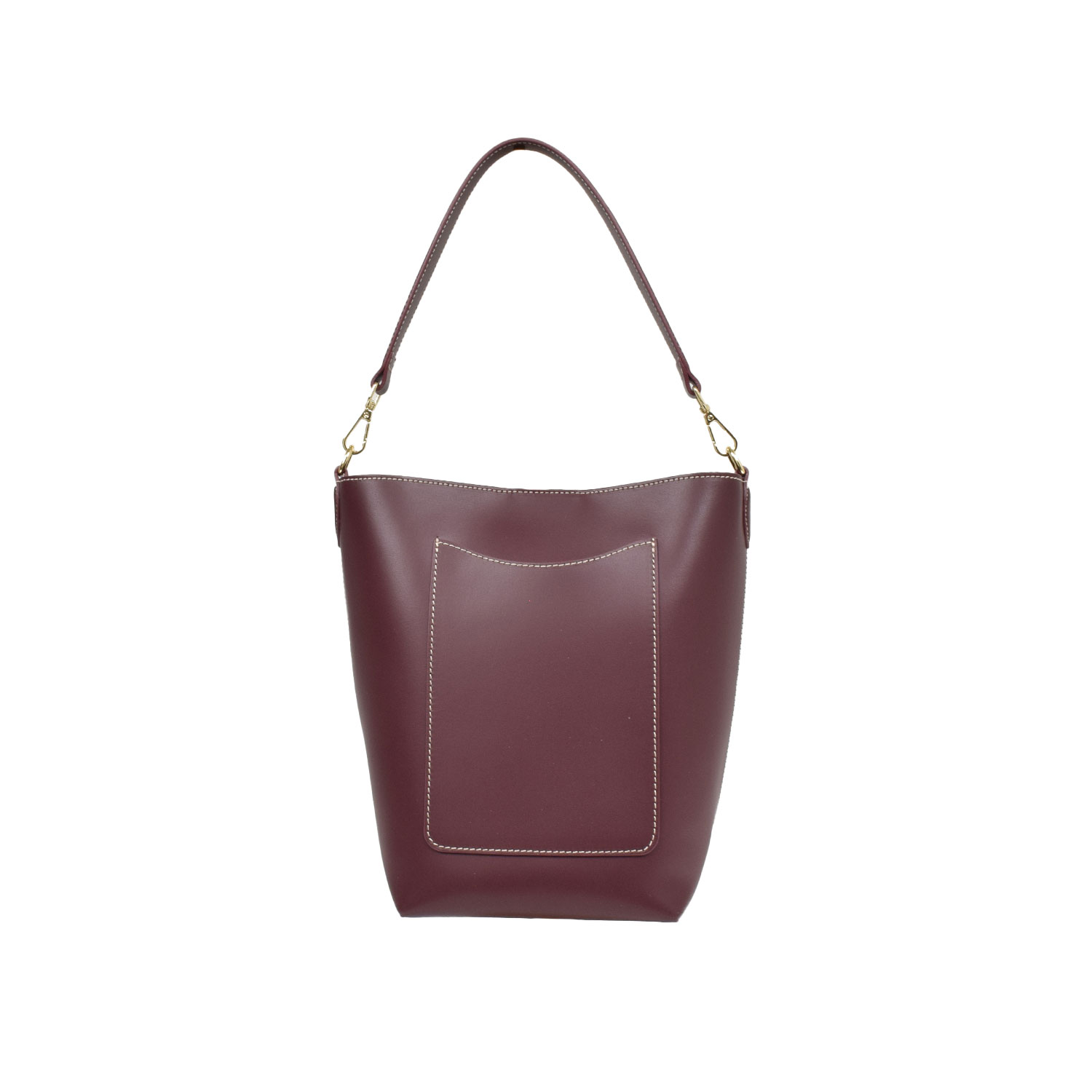 La Garçonne Accessoires Giselle Tasche aus bordeauxrotem Glattleder mit abnhembaren Riemen von La Garçonne. Hinten