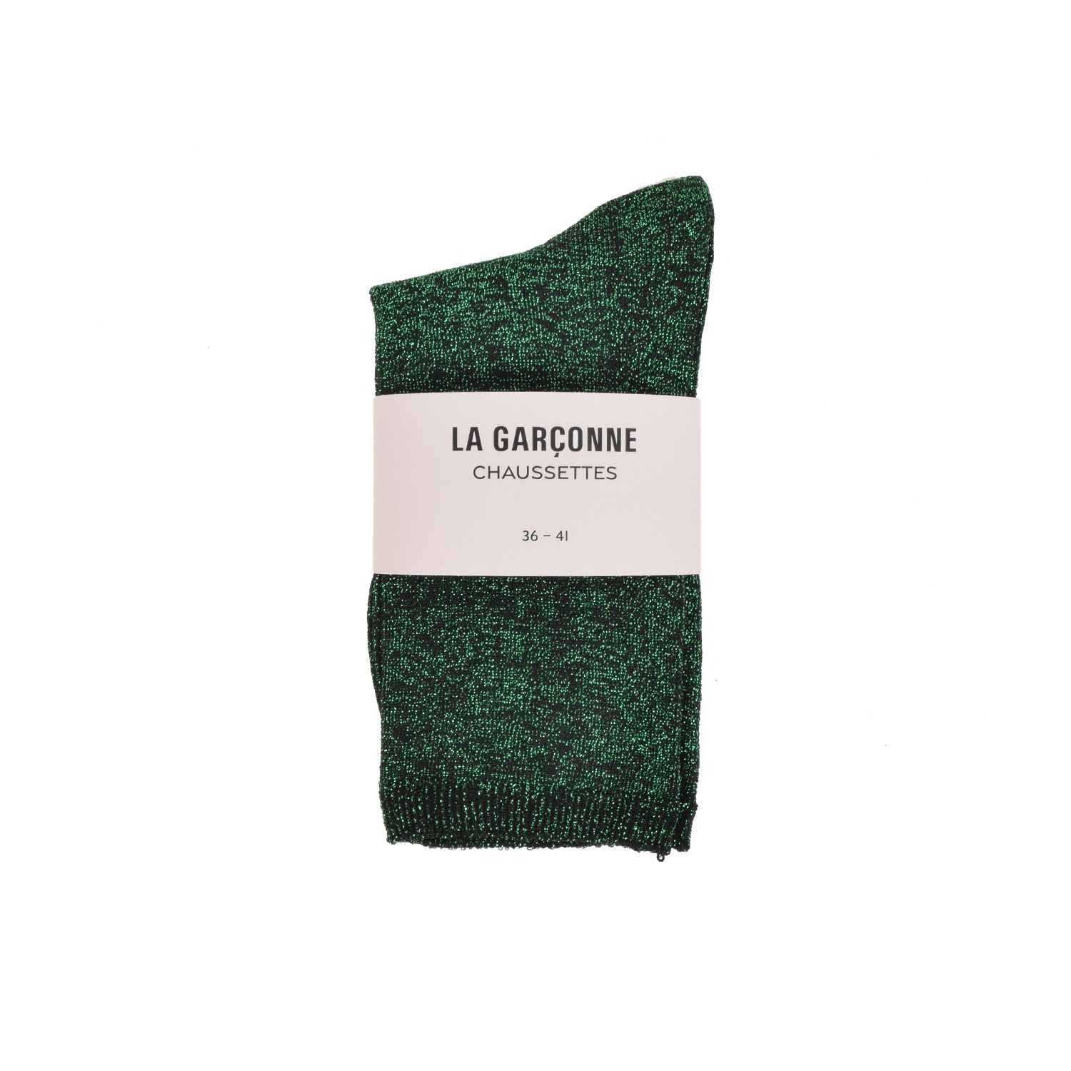 La Garçonne Accessoires Glam Glitzer Socken Green