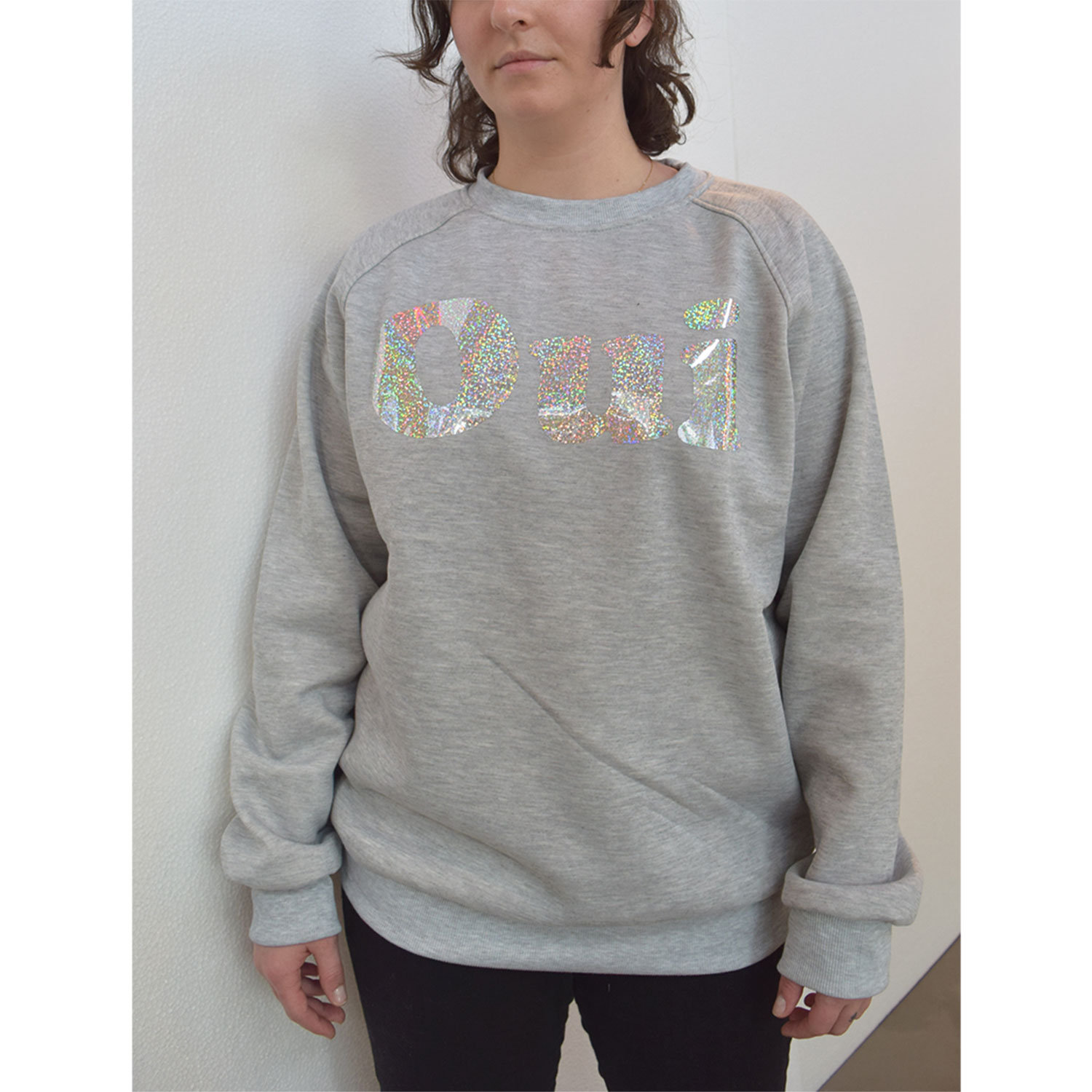 La Garçonne Vetements Oui Sweater Glitter Grey