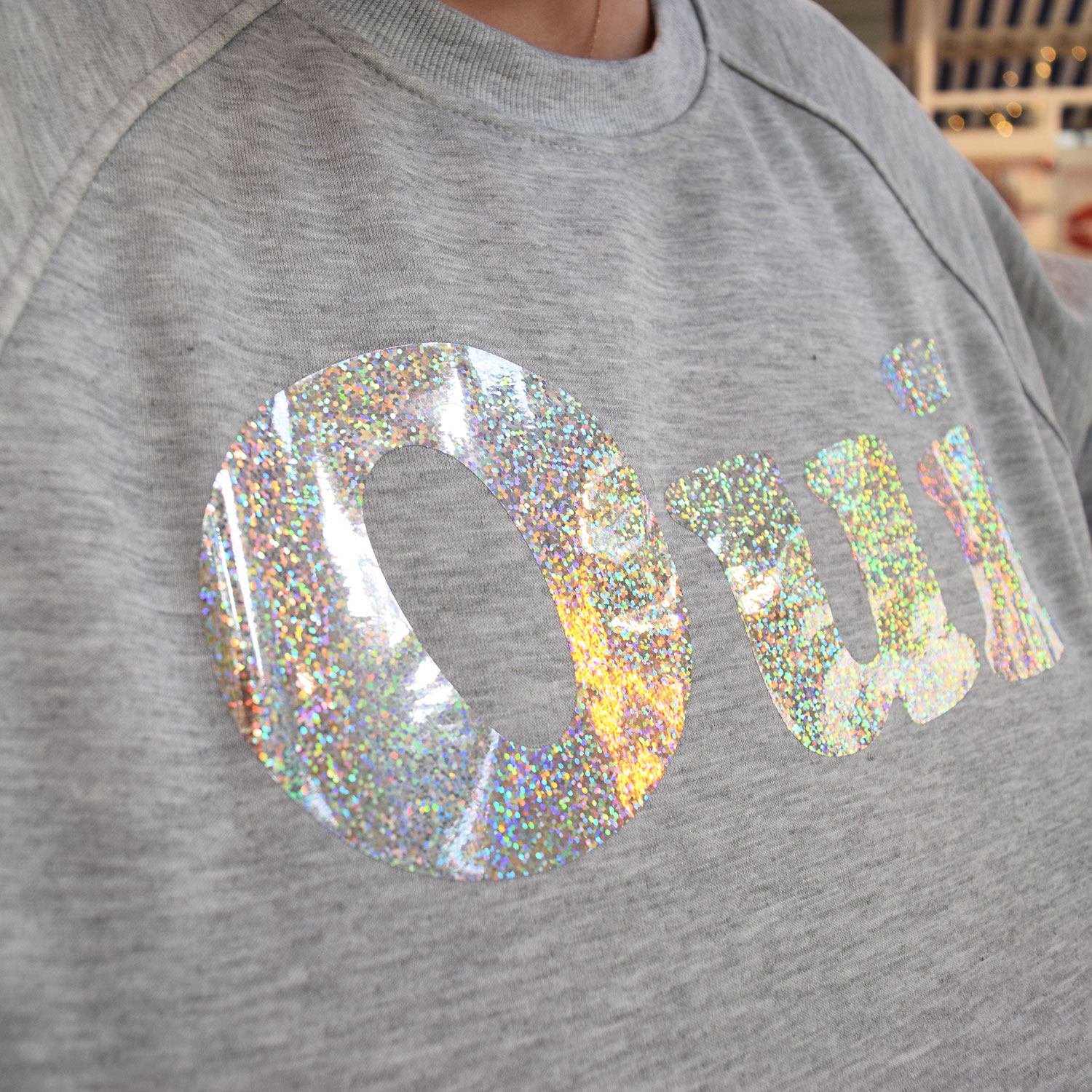 La Garçonne Vetements Oui Sweater Glitter Grey