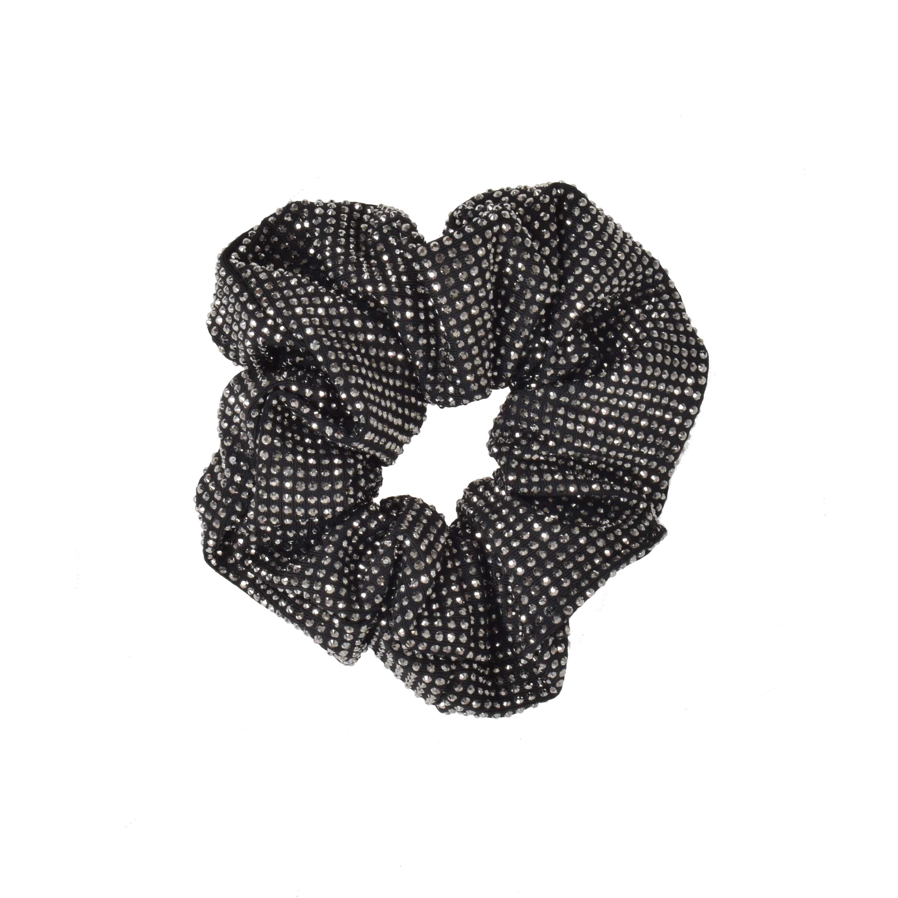 J'adore Glitter Scrunchie Black