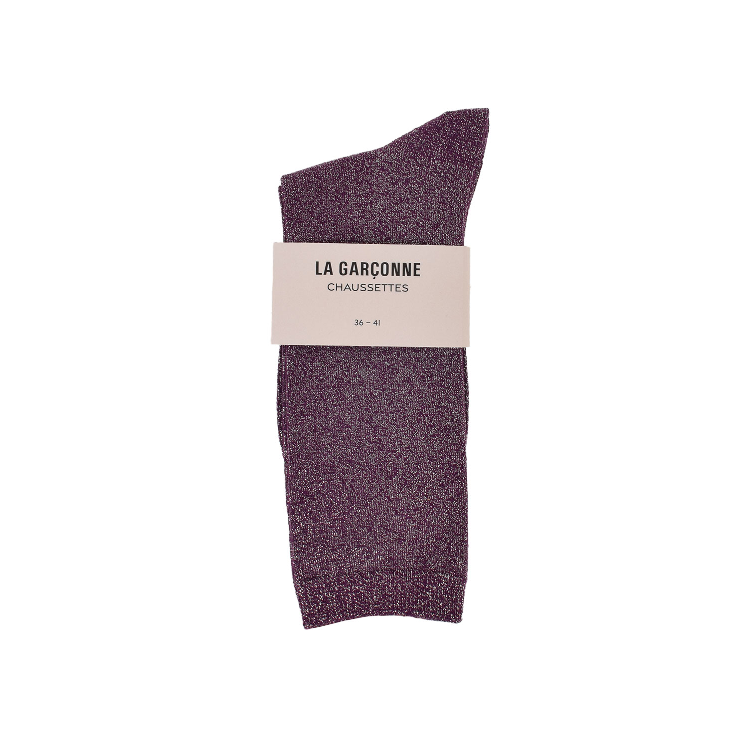 La Garçonne Accessoires Shiny Glitzer Socken Purple