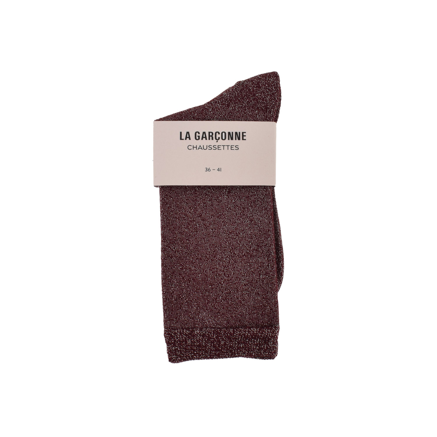 La Garçonne Accessoires Shiny Glitzer Socken Wine