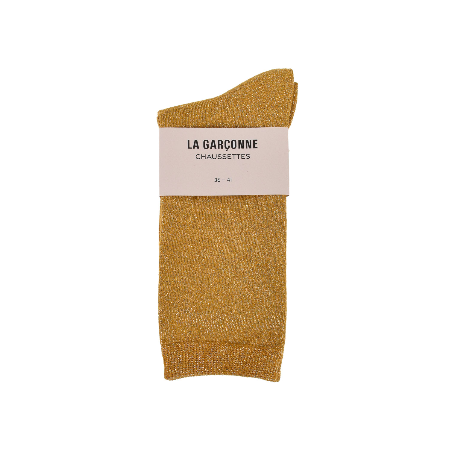 La Garçonne Accessoires Shiny Glitzer Socken Yellow