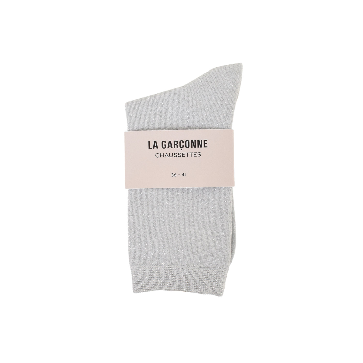La Garçonne Accessoires Shiny Glitzer Socken Silver