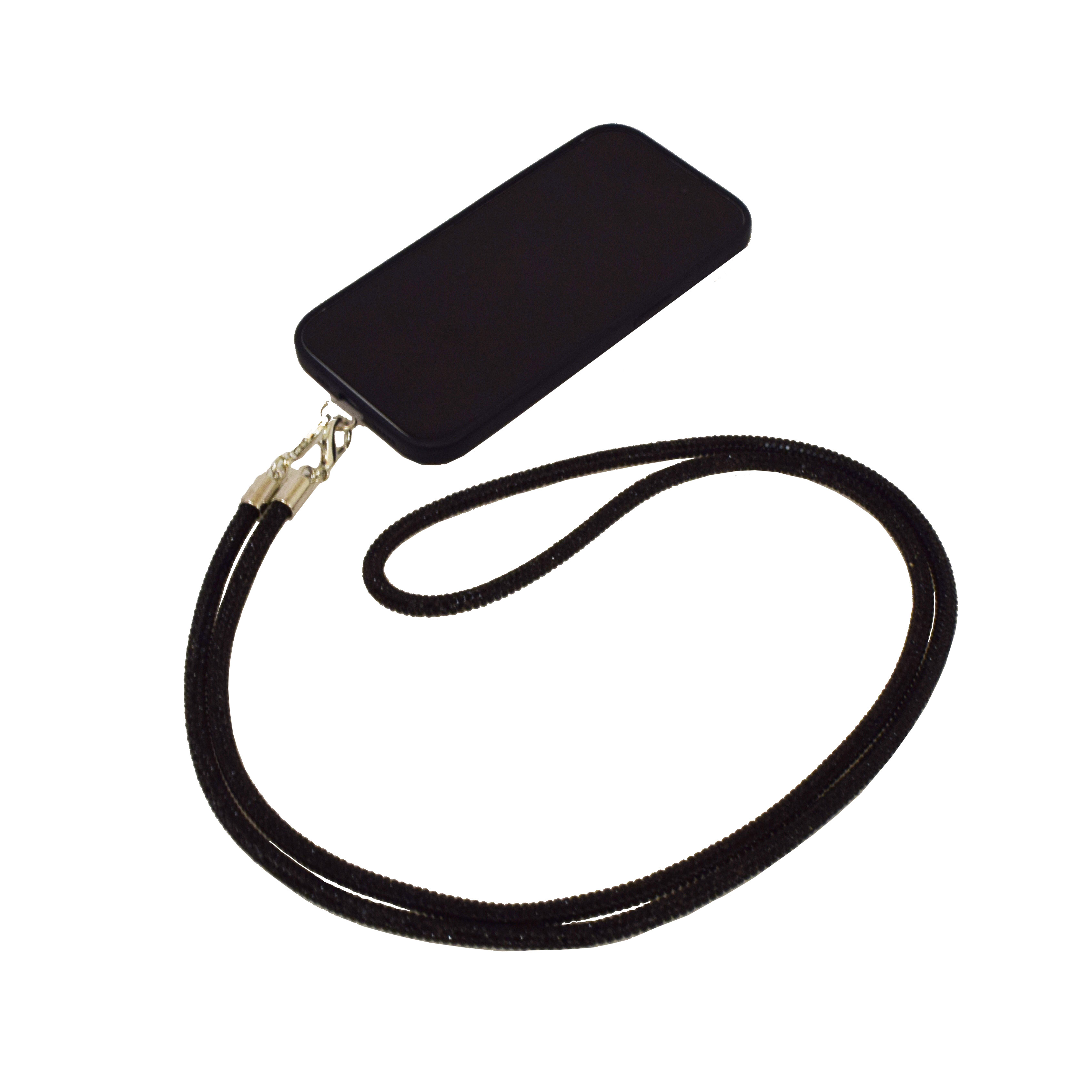 La Garçonne Accessoires Glitzer La Garconne Handykette Schwarz vorne