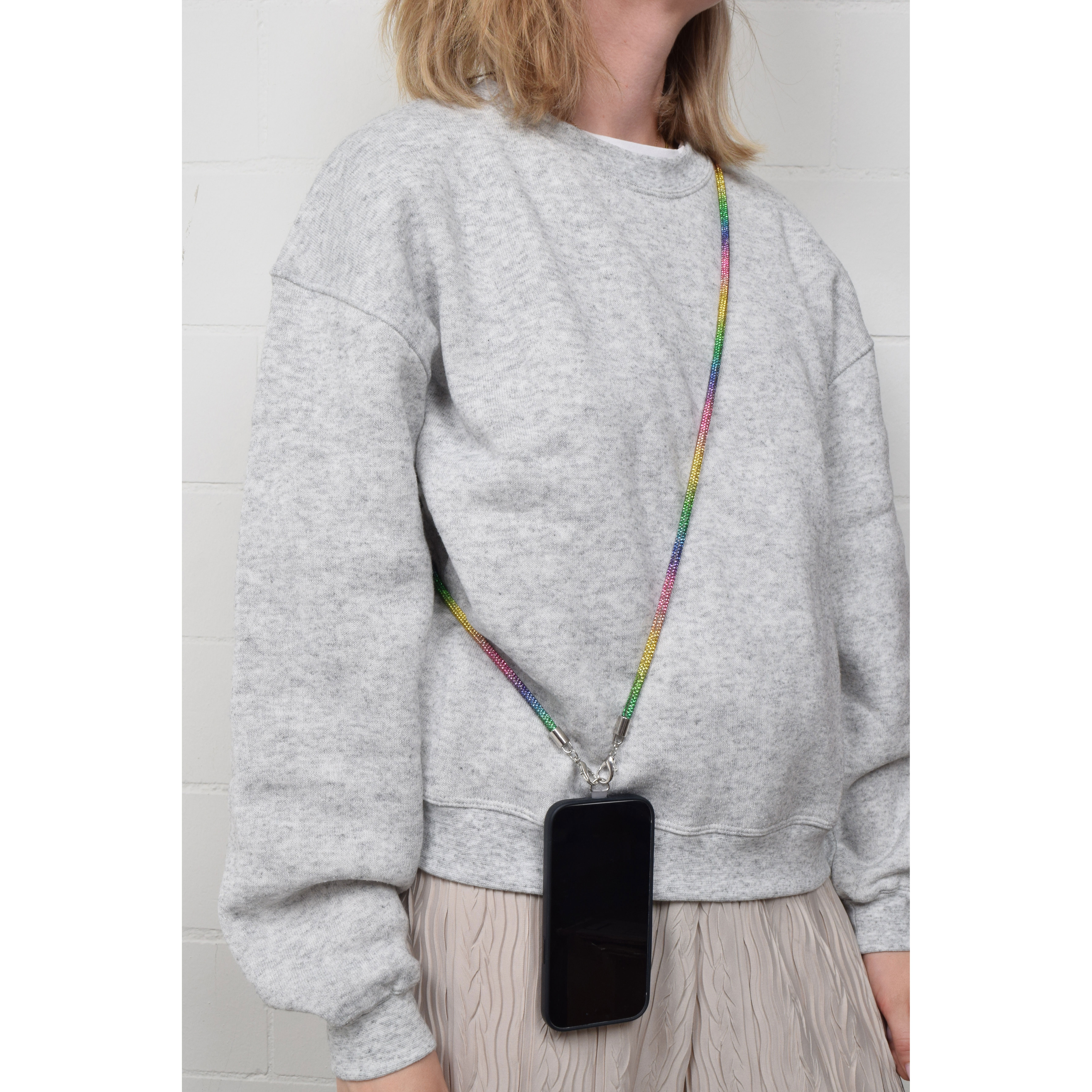 La Garçonne Accessoires Glitzer Handykette Rainbow