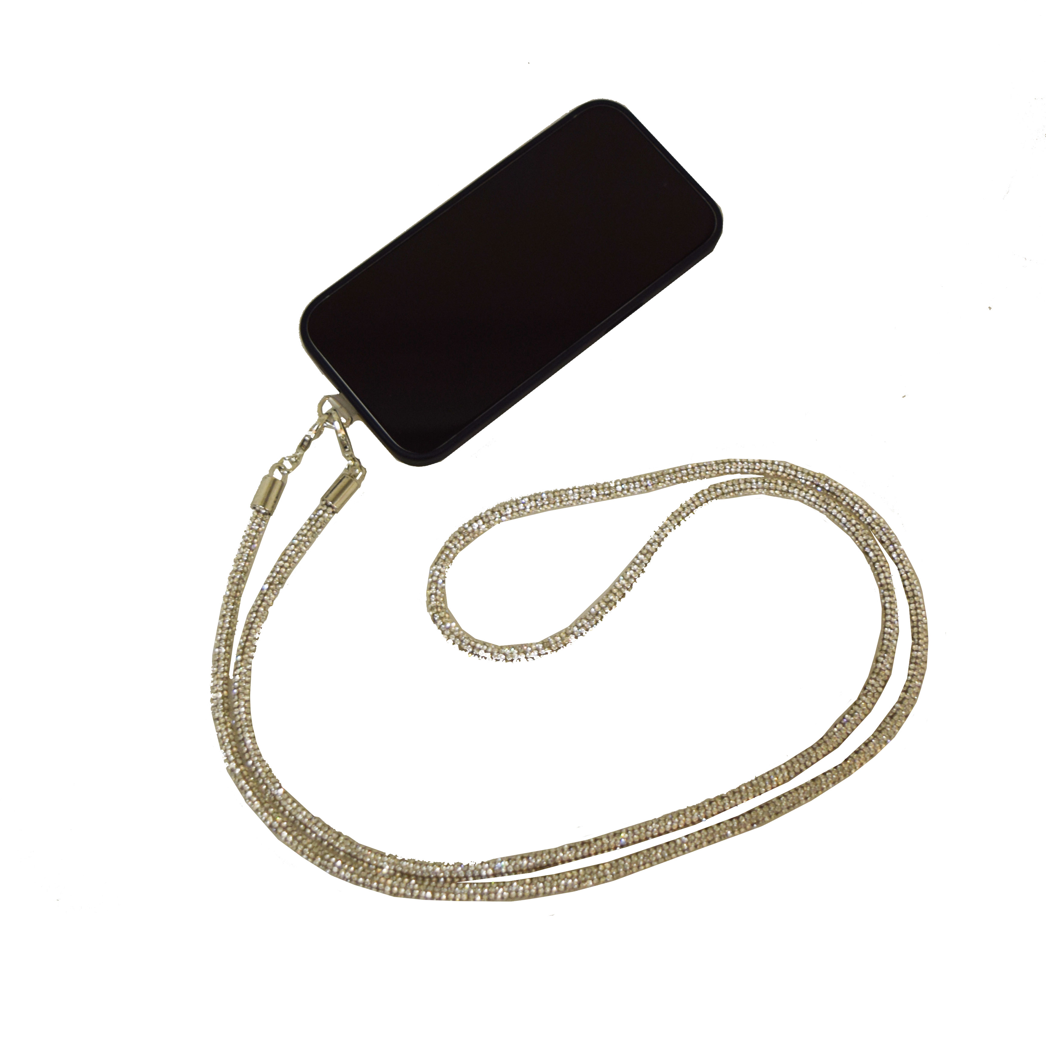 La Garçonne Accessoires Glitzer La Garconne Accessoires Handykette Silber vorne