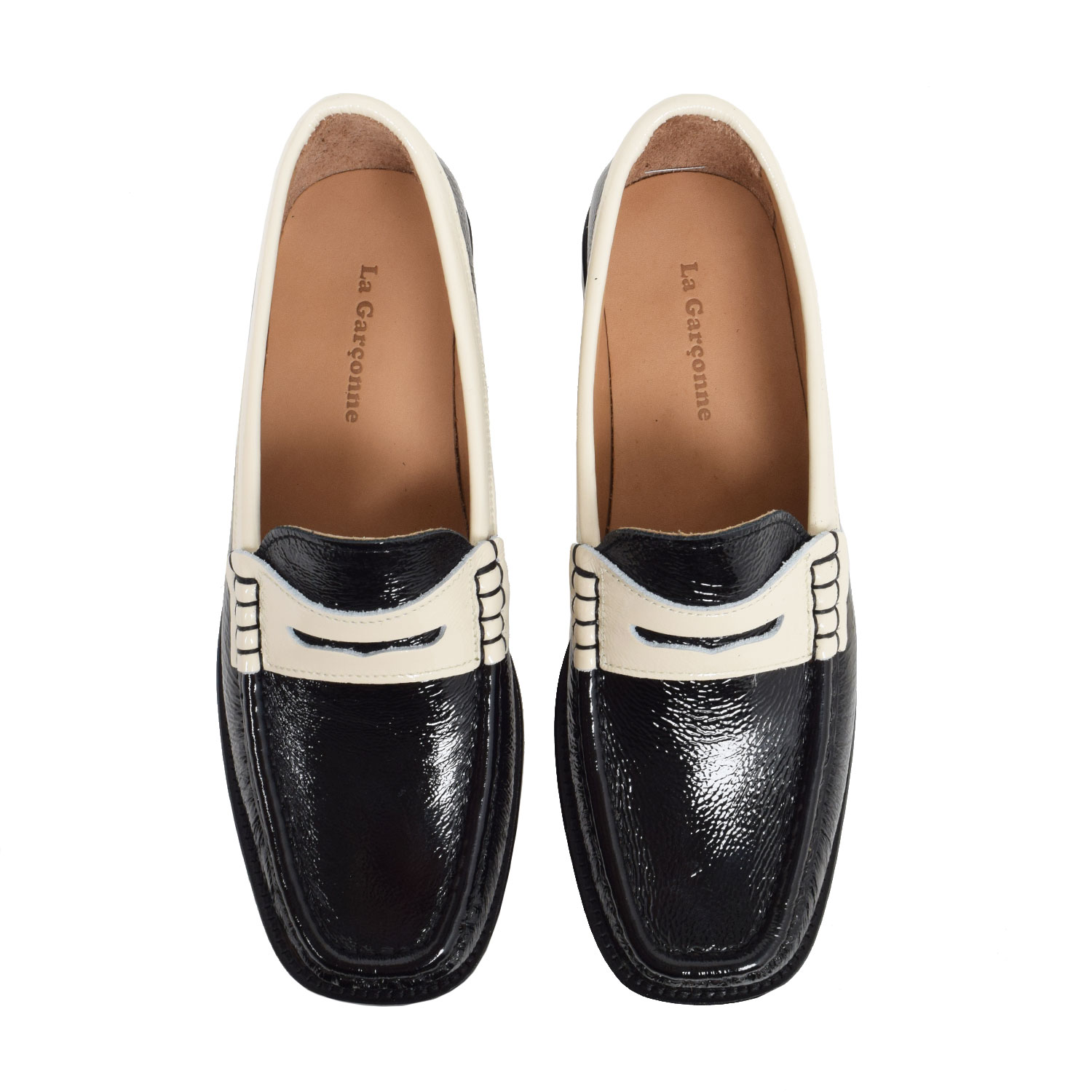 La Garçonne Gloria La Garçonne Loafer Schwarz Beige oben