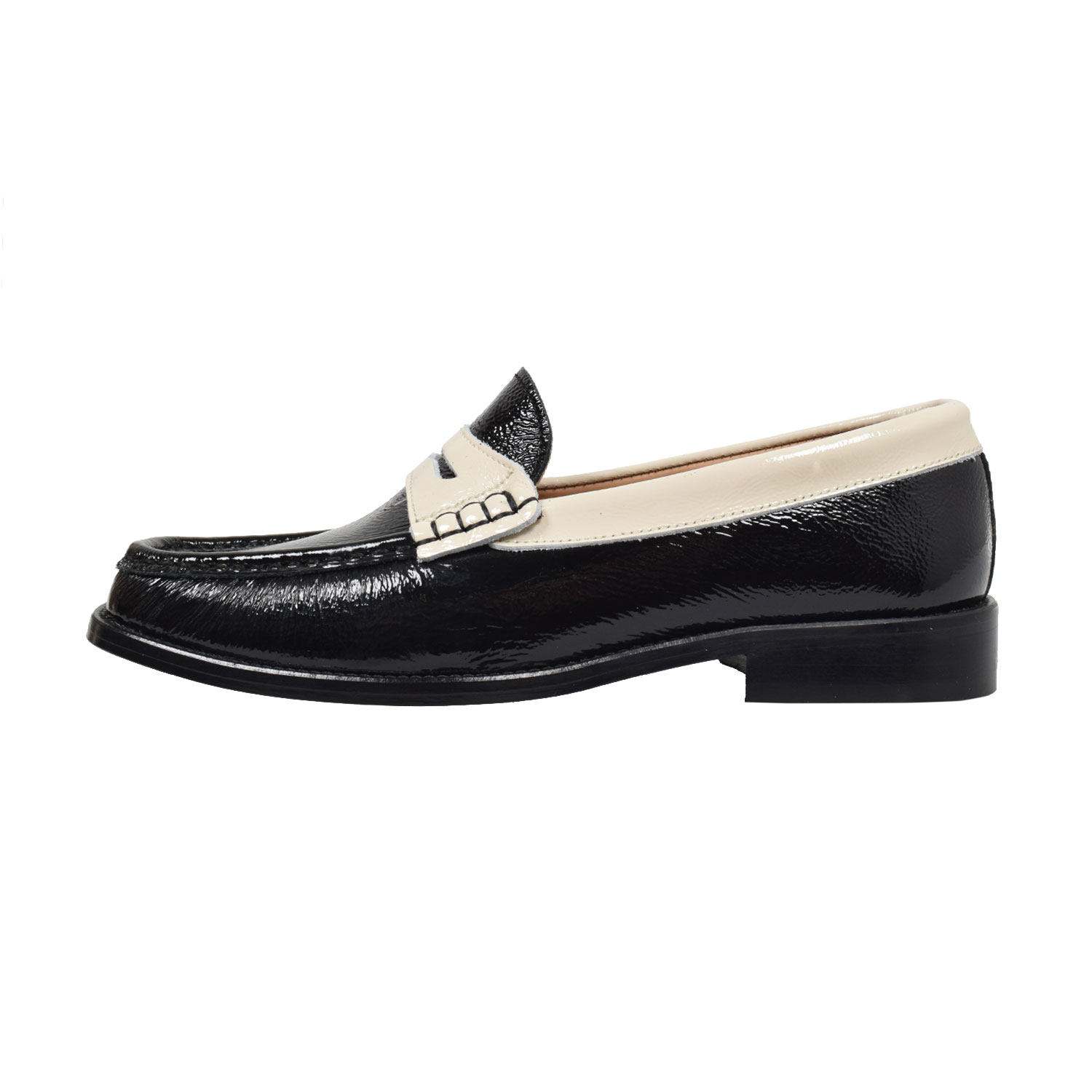 La Garçonne Gloria Loafer Black Beige