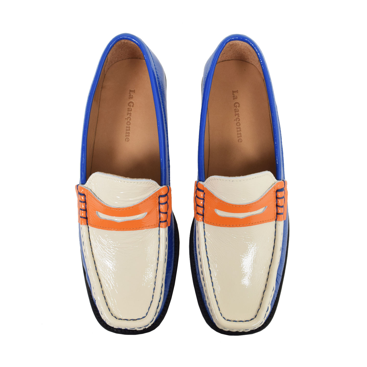 La Garçonne Gloria La Garçonne Loafer Blau Beige Orange oben