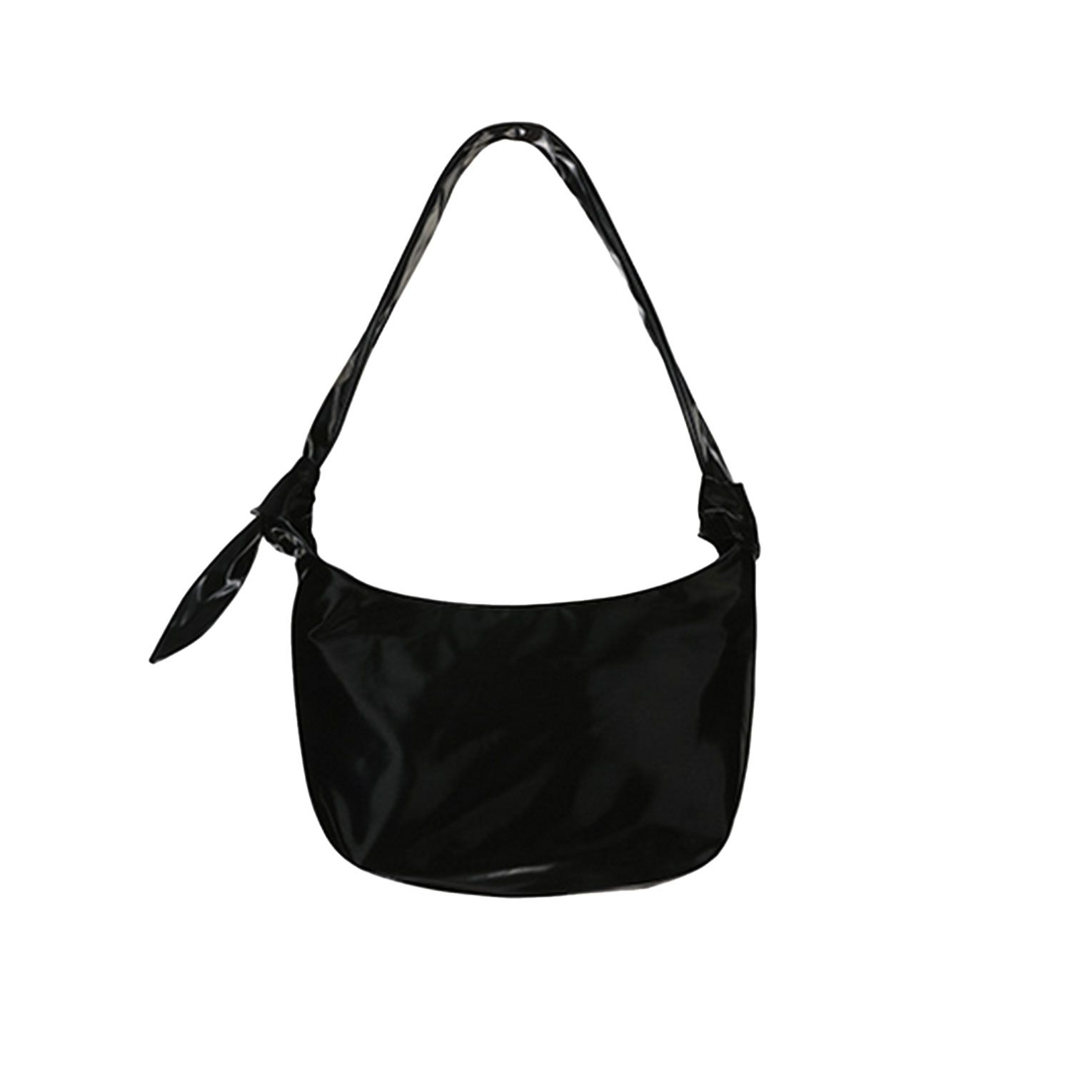 ACOC Glossy Halfmoon Tasche in Schwarz von ACOC vorne