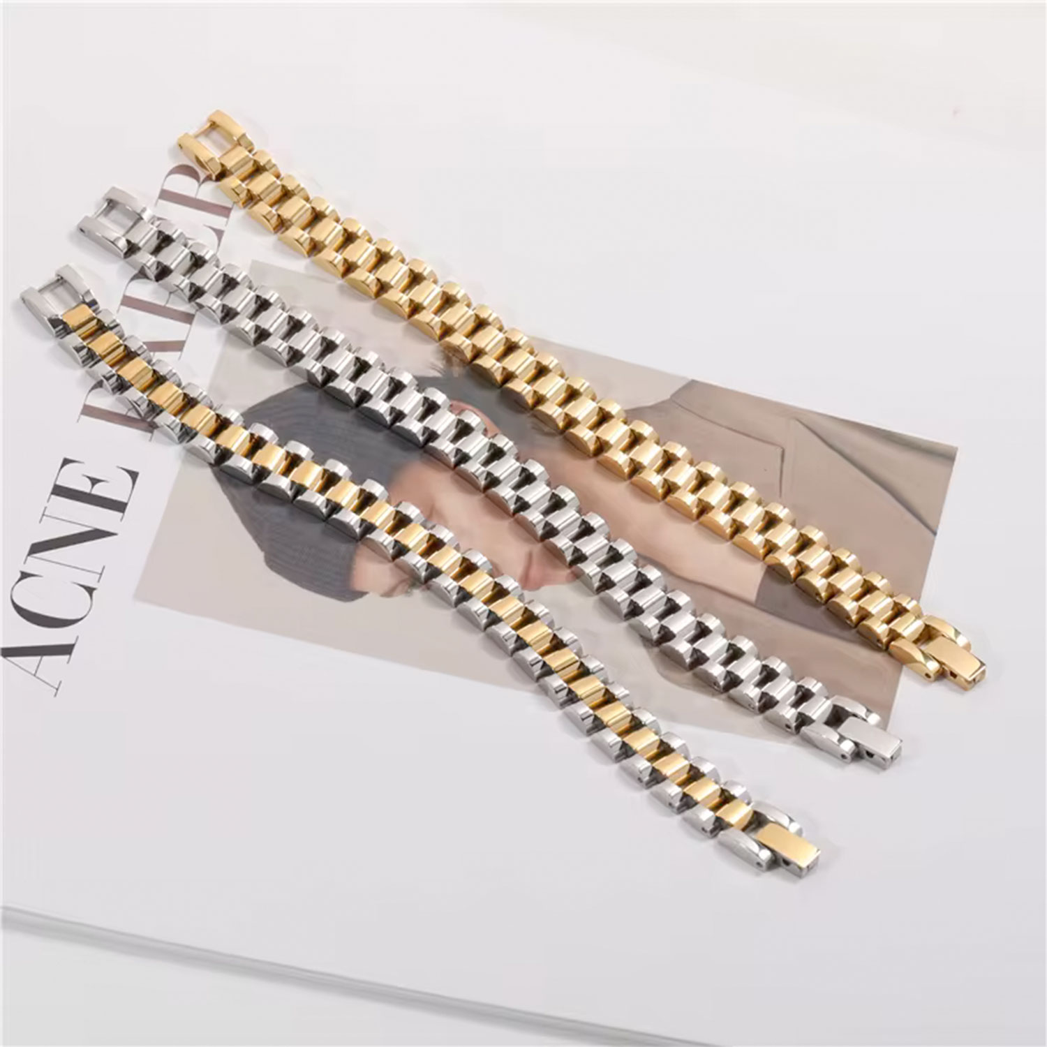 La Garçonne Bijoux Uhrenarmband aus Edelstahl Gold