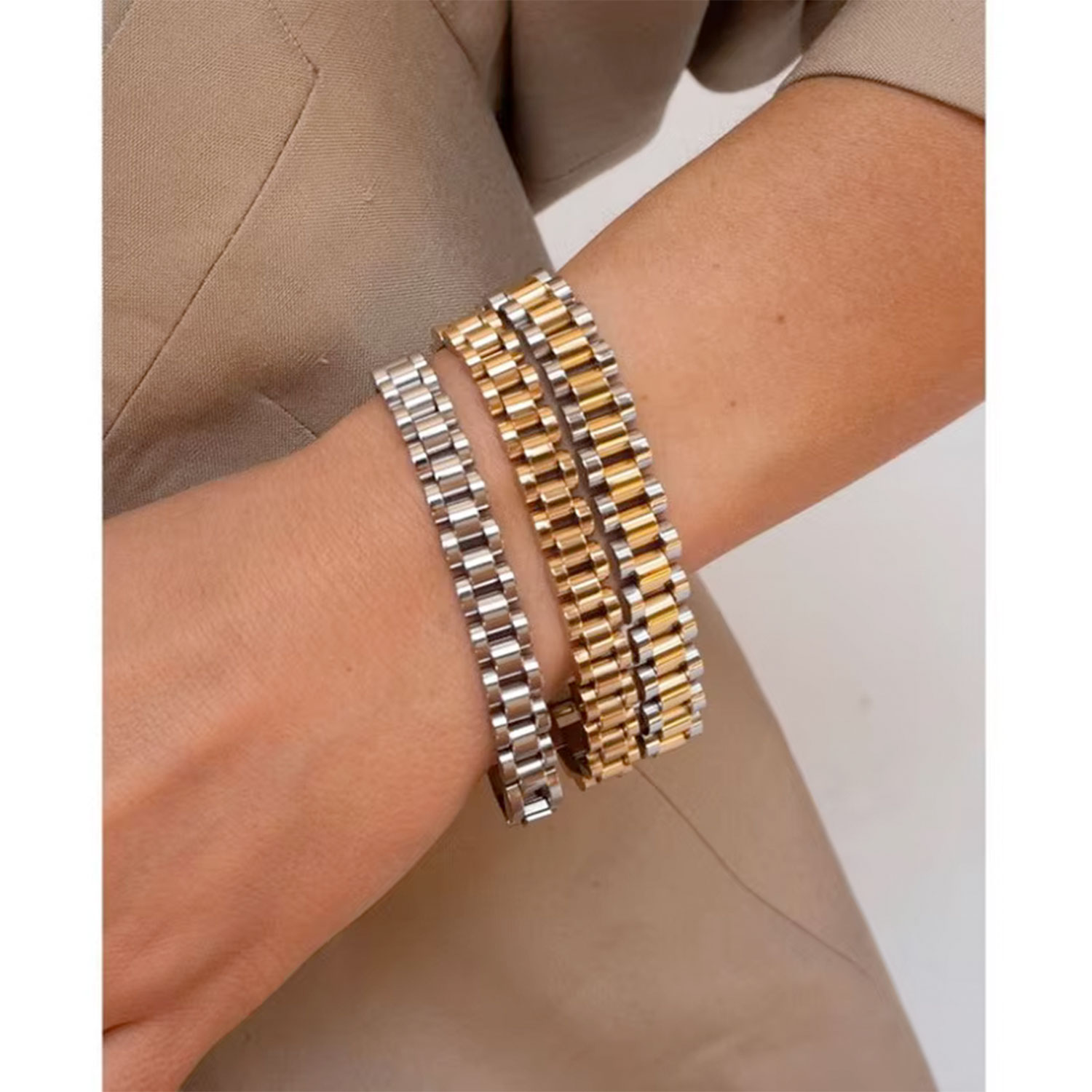 La Garçonne Bijoux Uhrenarmband aus Edelstahl Rosegold