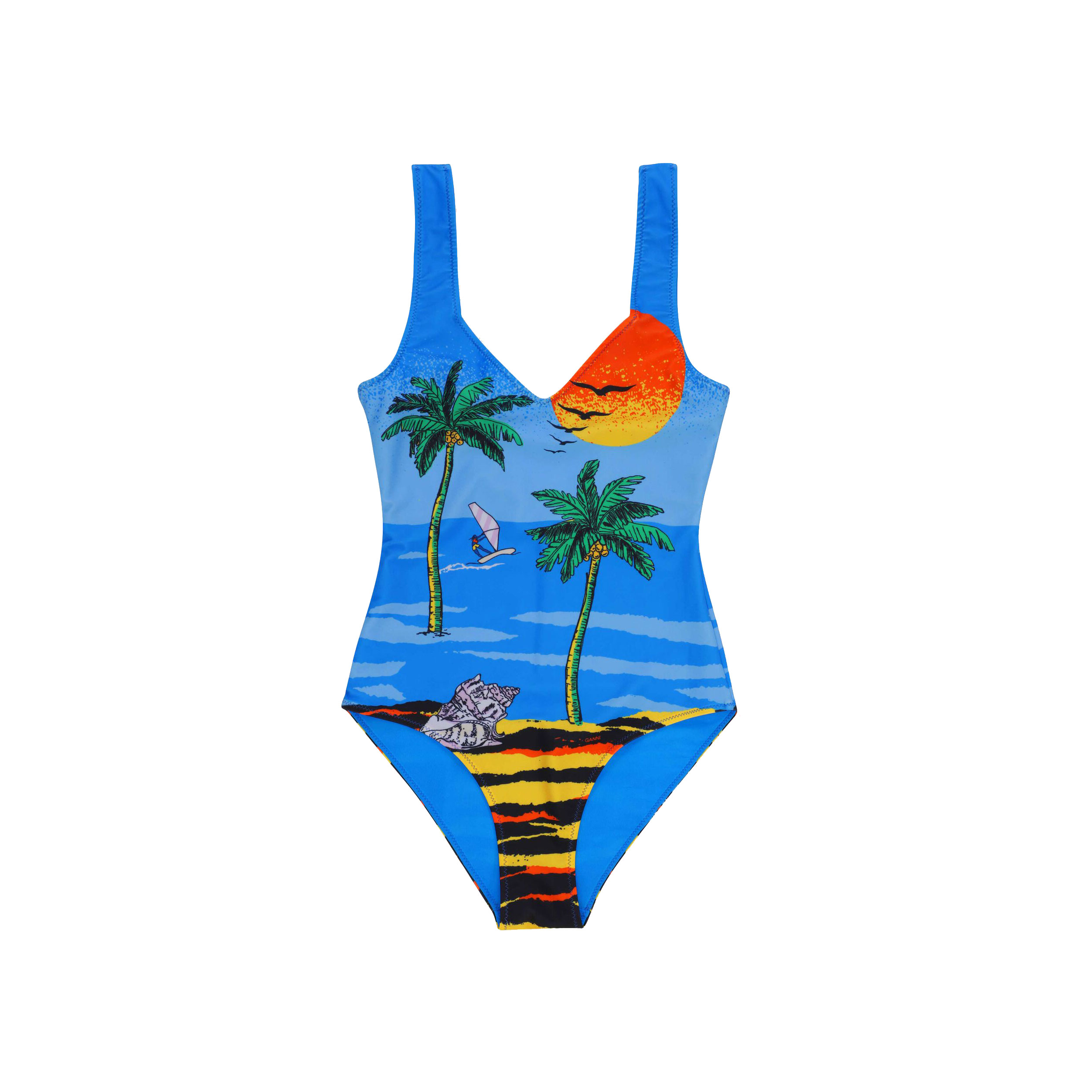 Ganni Badekleid Palm Beach Cloisonne