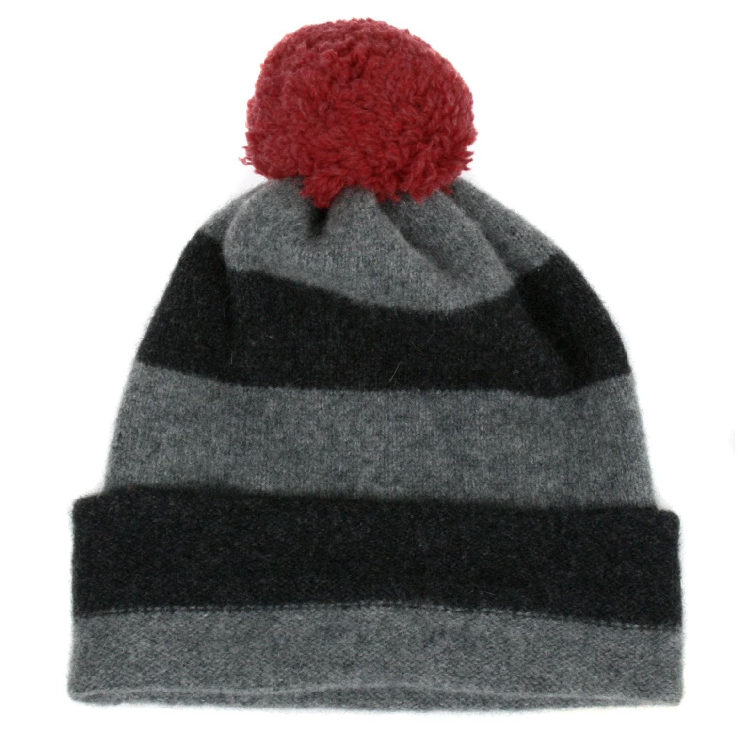 La Garçonne Accessoires Wollmütze Grau Stripe