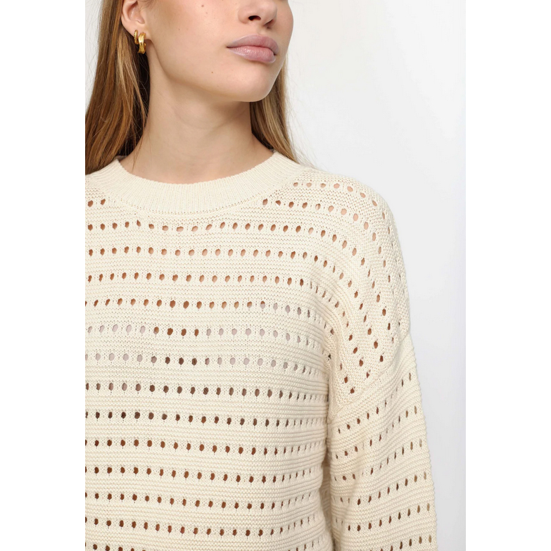 Soft Rebels Hennie Maren Soft Rebels Pullover Ecru Model Detail