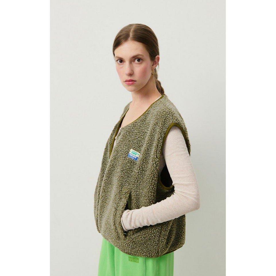 American Vintage Hoktown American Vintage Gilet Dunkelgrün Modle vorne