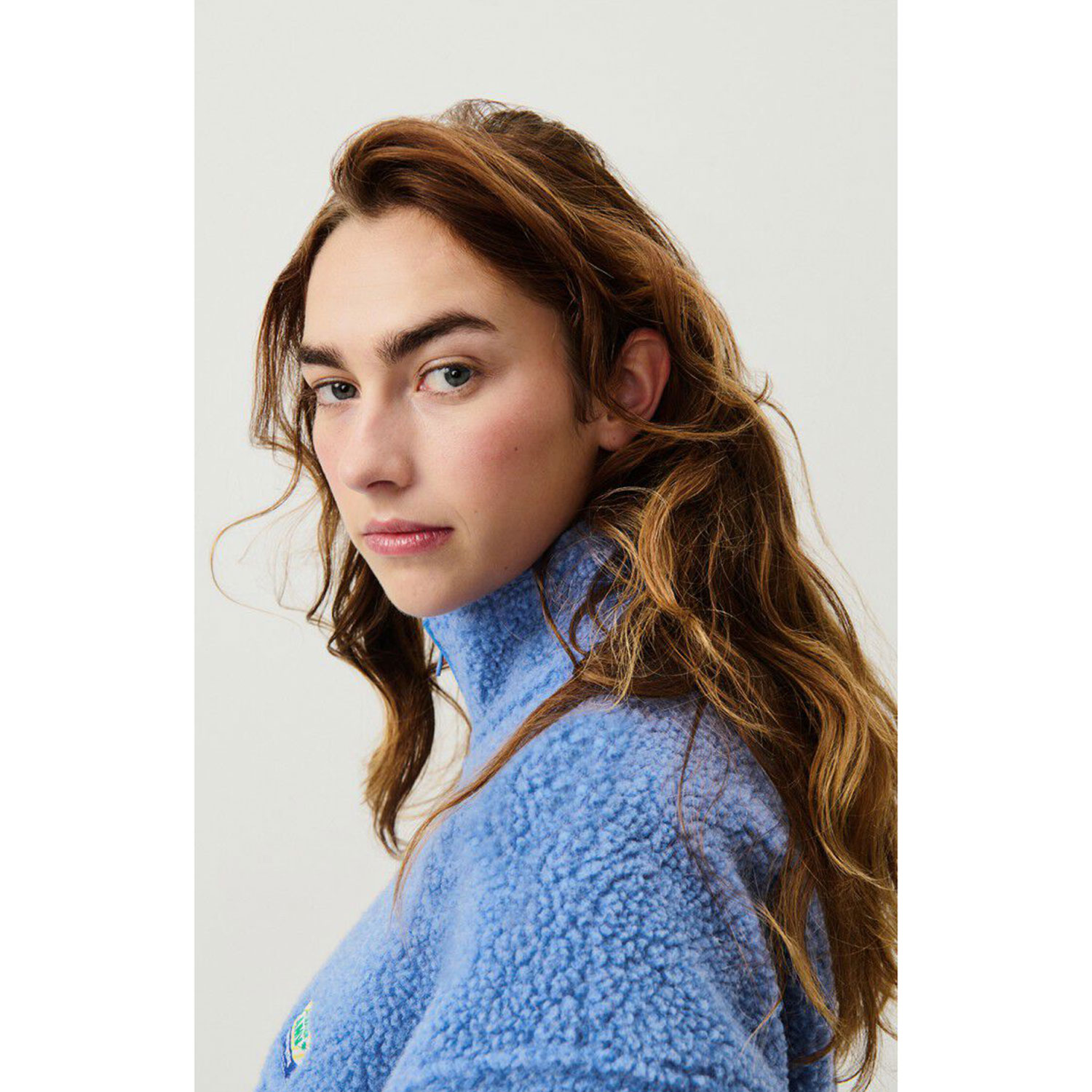 American Vintage Hoktown American Vintage Fleecejacke Blau meliert Detail