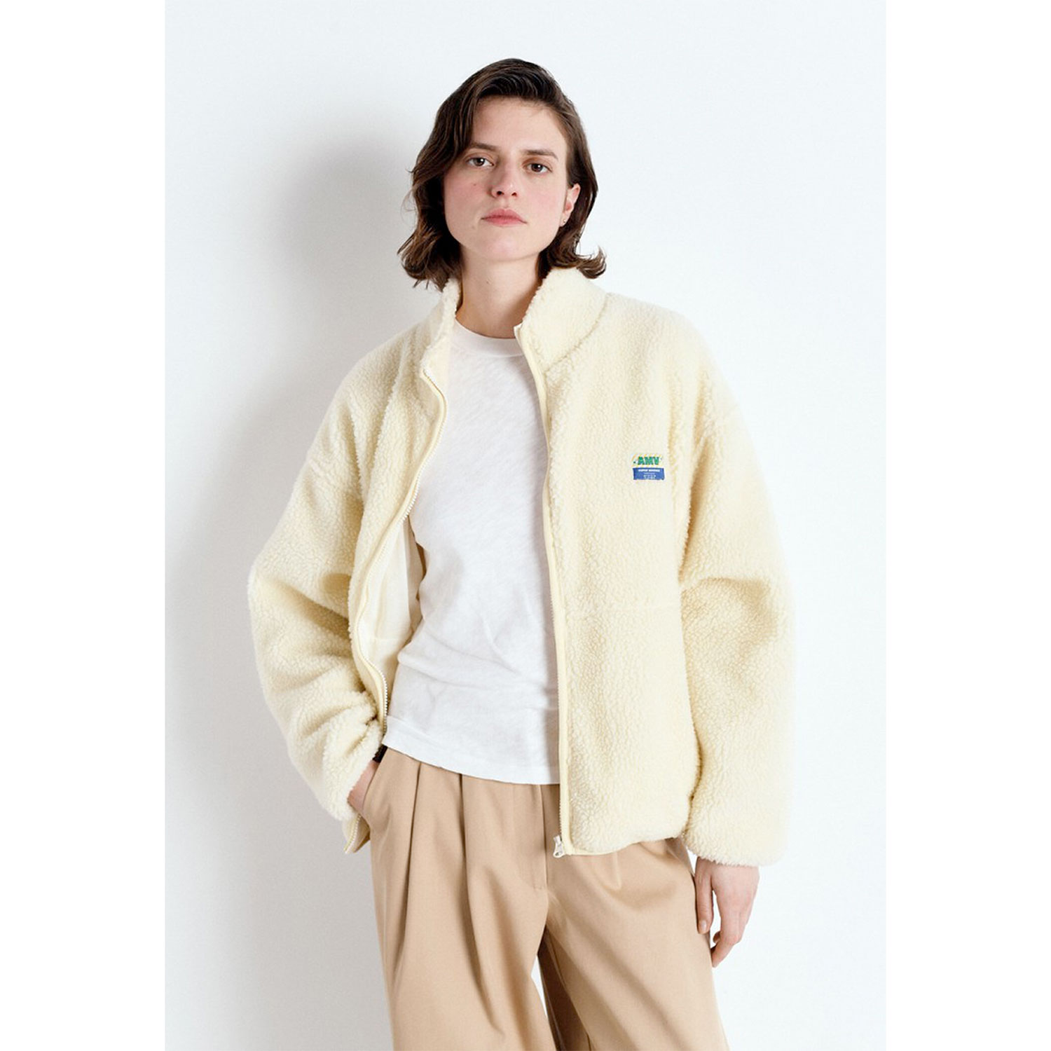 American Vintage Hoktown Fleecejacke Ecru