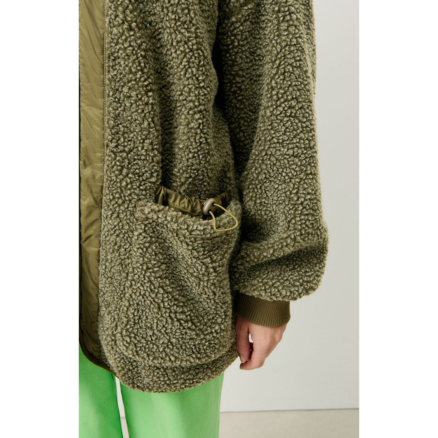 American Vintage Hoktown American Vintage Fleecejacke Olivegrün detail