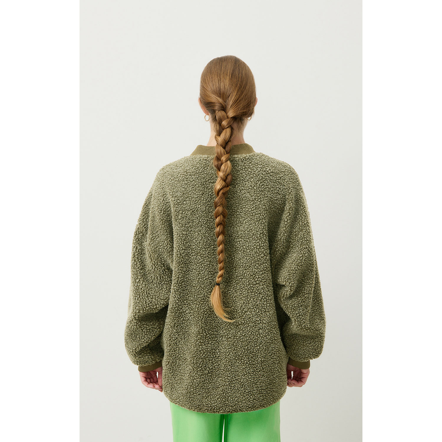 American Vintage Hoktown American Vintage Fleecejacke Olivegrün Model hinten