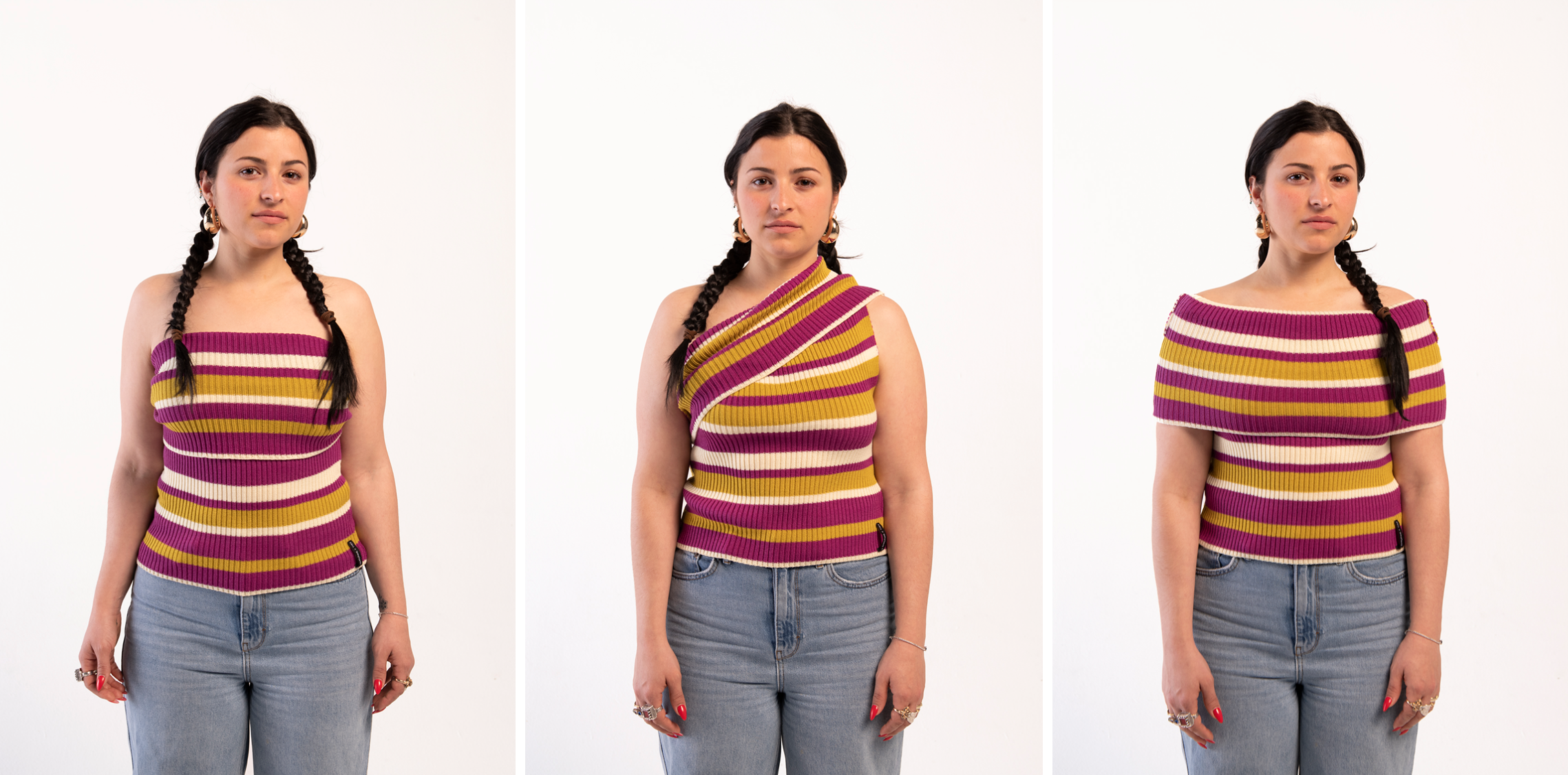 La Garçonne x YVEE Knit Top Multicolor Rosa