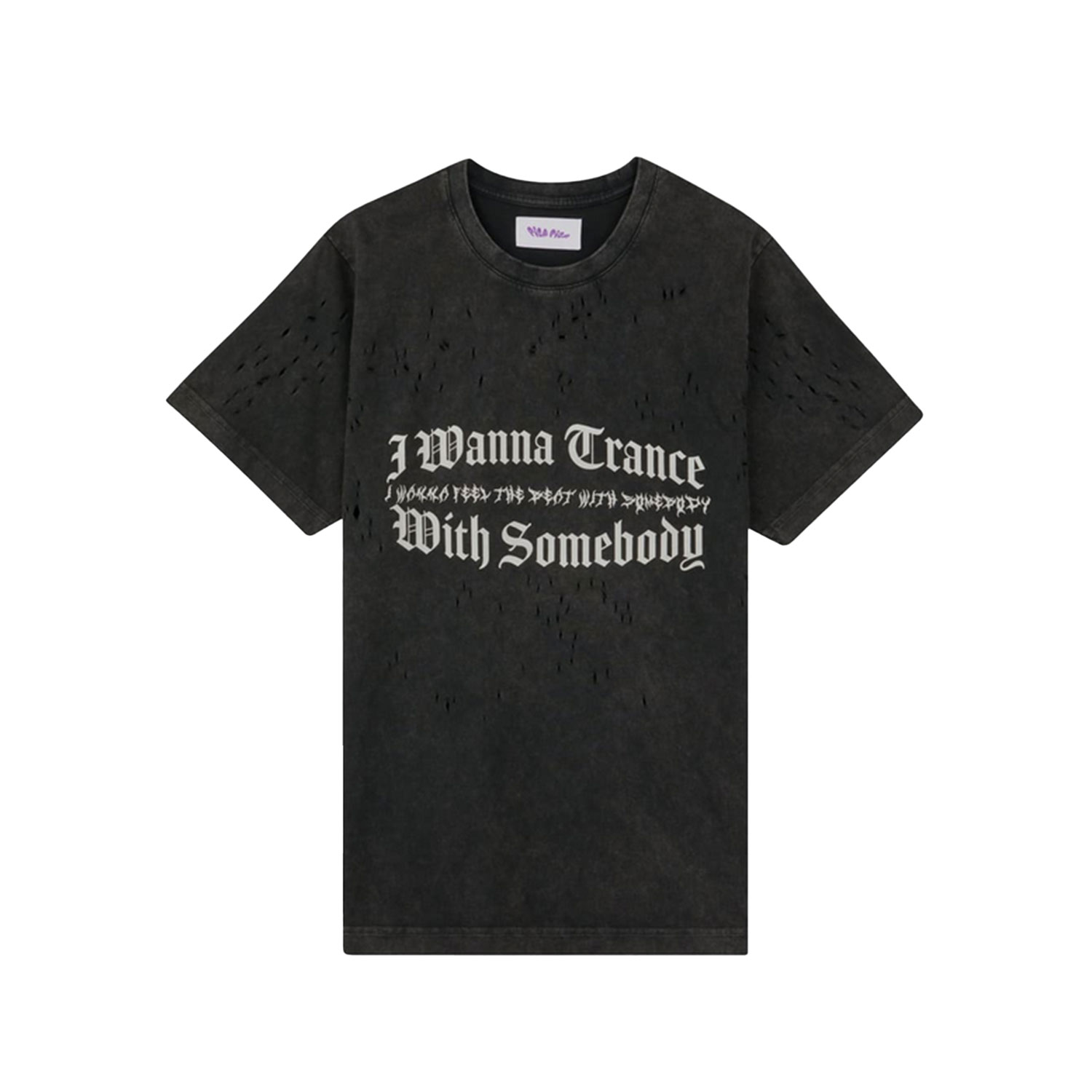 I Wanna Trance T-Shirt Washed Black Distressed