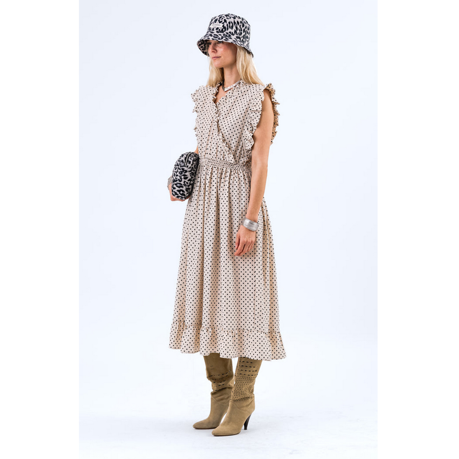 Lolly's Laundry Idina Midi Kleid Creme