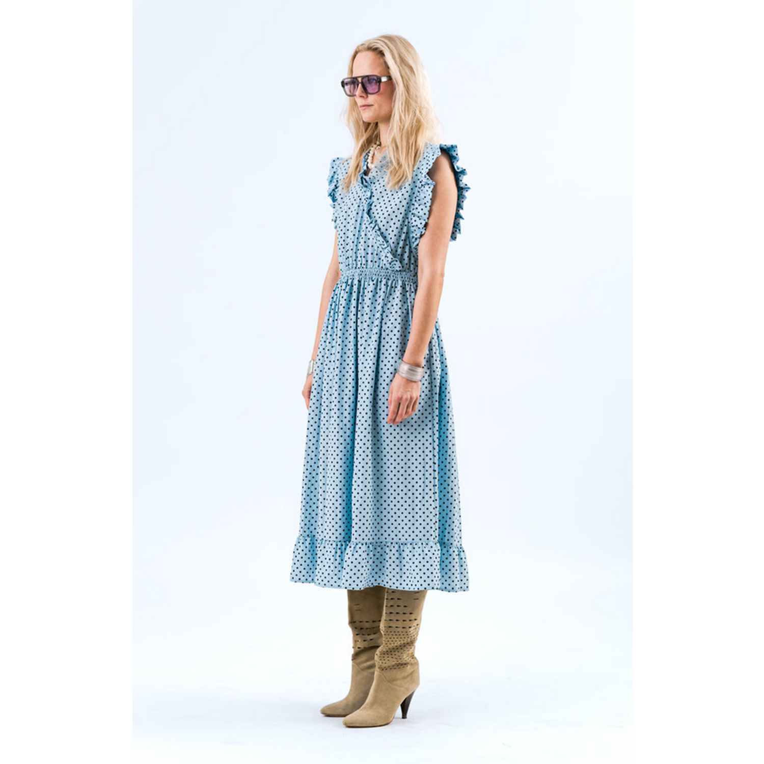 Lolly's Laundry Idina Midi Kleid Light Blue