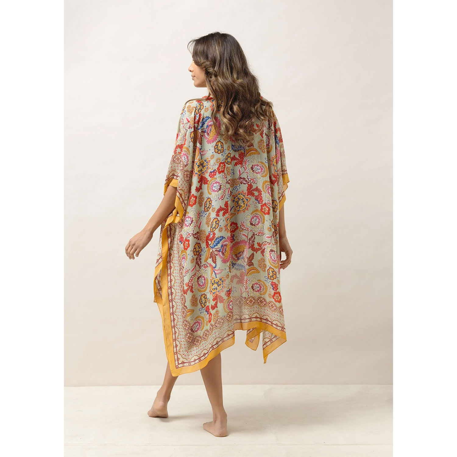 One Hundred Stars Throwover Indian Flower Taupe