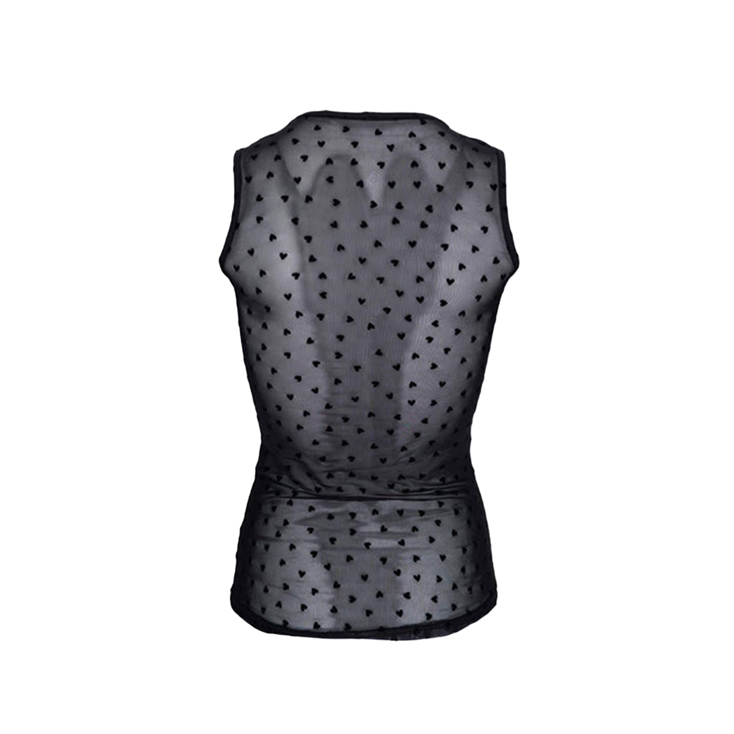 Black Colour Isole Love Mesh Tanktop Black Heart