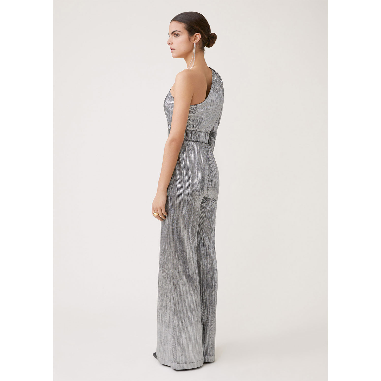 Suncoo Jill Hose mit weiten Beinen in Silber Metallic von Suncoo Model Seite