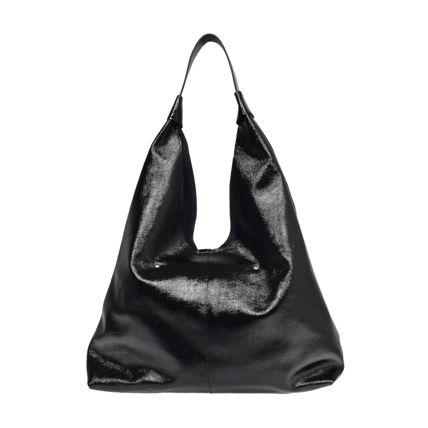 La Garçonne Accessoires Jolie Umhängetasche in Mondform aus Lackleder in Schwarz von La Garçonne Accessoires hinten