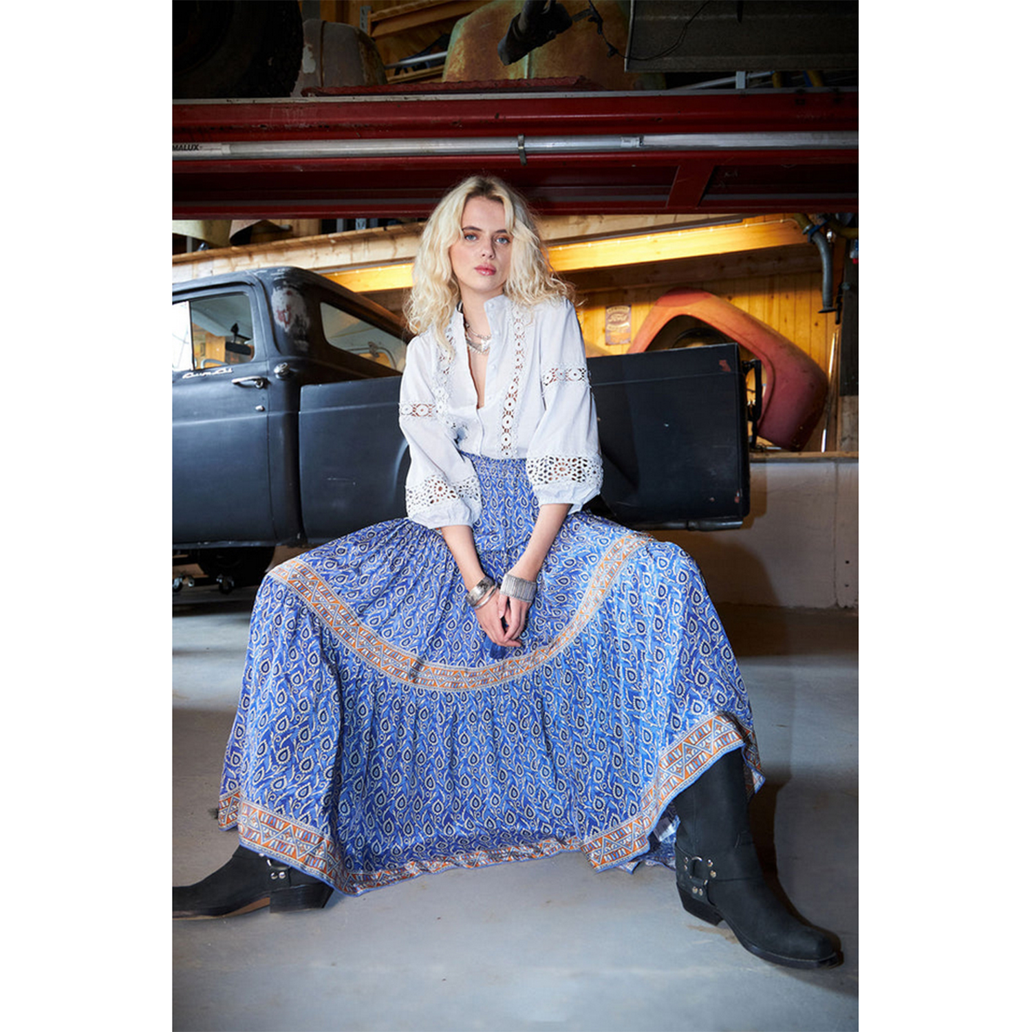 Lolly's Laundry June Bluse in Weiss von Lolly's Laundry Model vorne