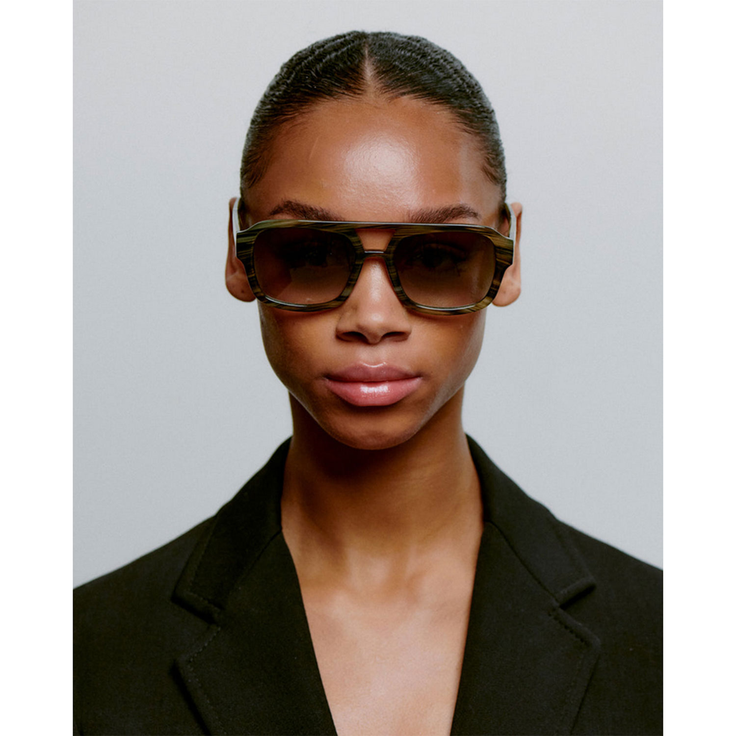 A.Kjaerbede Kaya Sonnenbrille Striped Horn