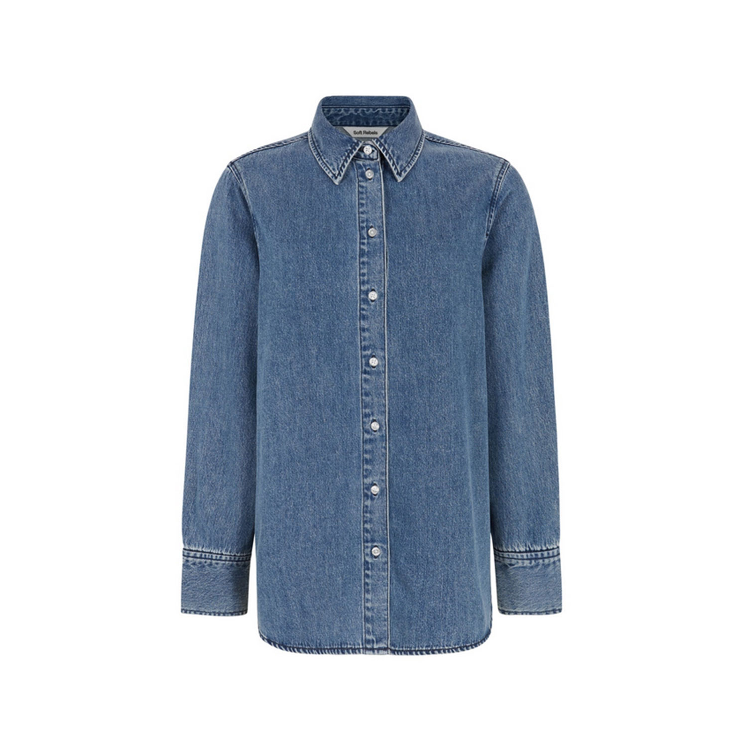 Soft Rebels Keira Jeanshemd Dark Blue Denim