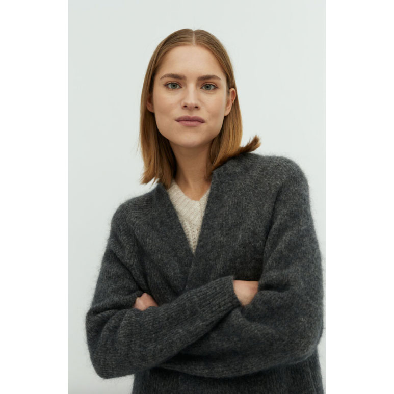 mbyM Kessie Cardigan Charcoal Melange