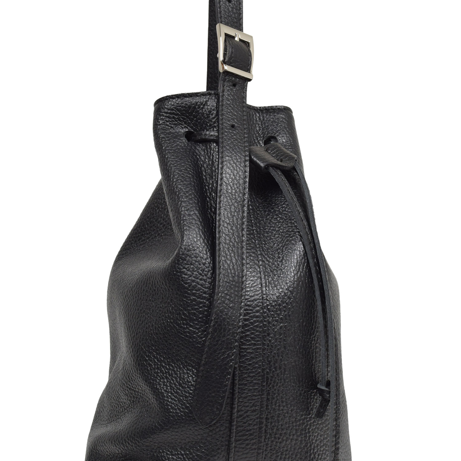 La Garçonne Accessoires Kiana Beuteltasche in Schwarz aus echtem Leder von La Garçonne Detail