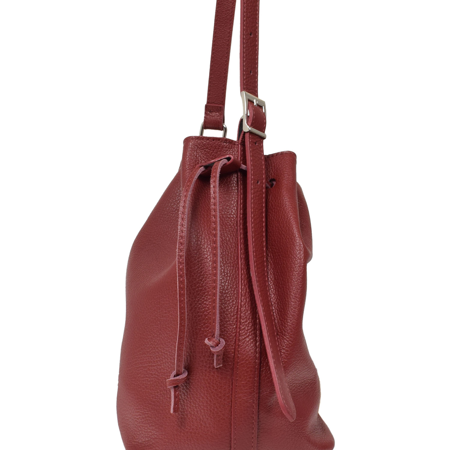 La Garçonne Accessoires Kiana Beuteltasche in Rot aus Leder von La Garçonne Accessoires Seite