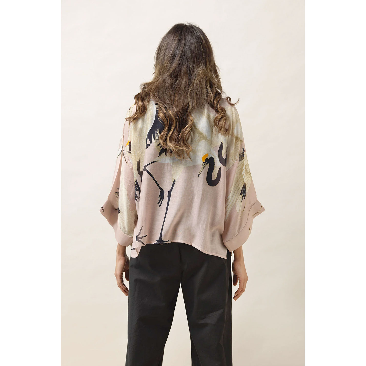 One Hundred Stars Kimono Stork Plaster Pink