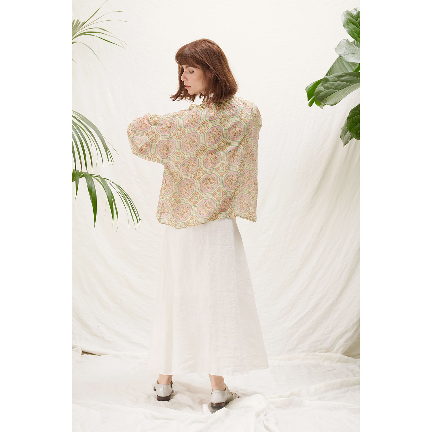 One Hundred Stars Kimono Vintage Tiles Pink