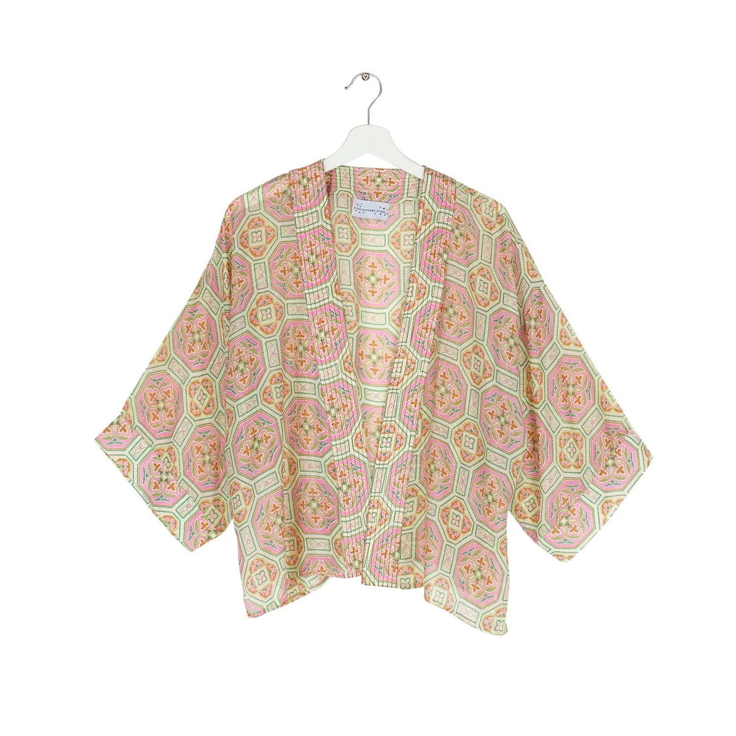 One Hundred Stars Kimono Vintage Tiles Pink