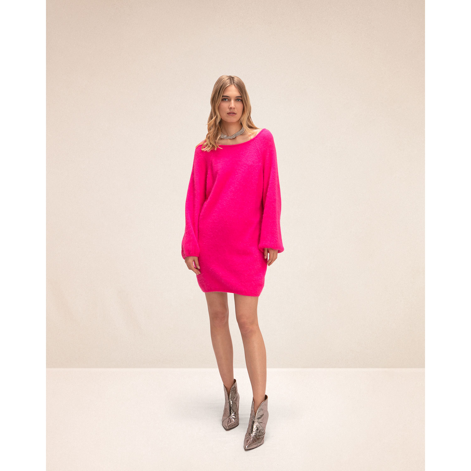 Karma Koma Lauper Strickkleid Rose Fluo