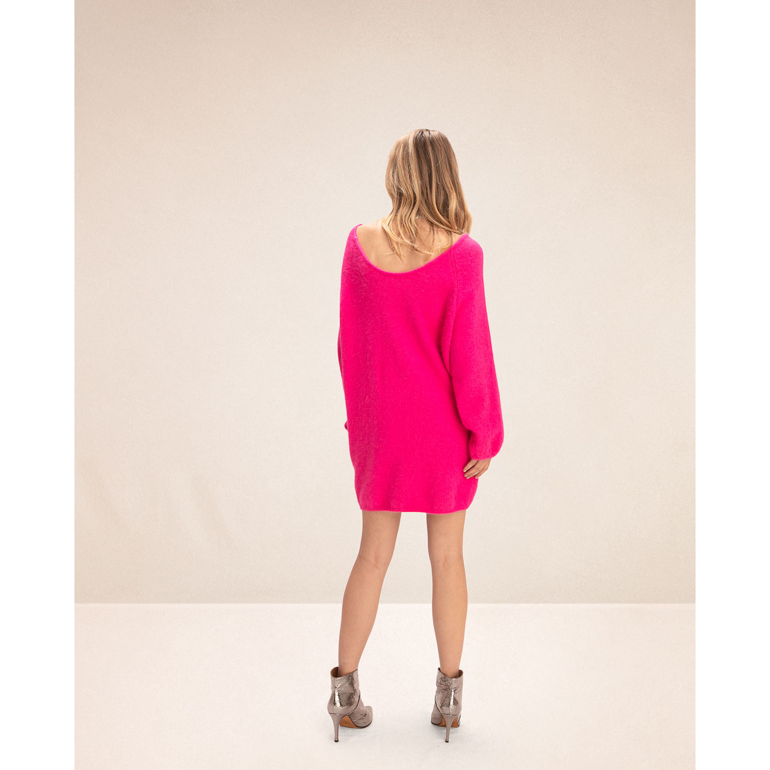 Karma Koma Lauper Strickkleid Rose Fluo