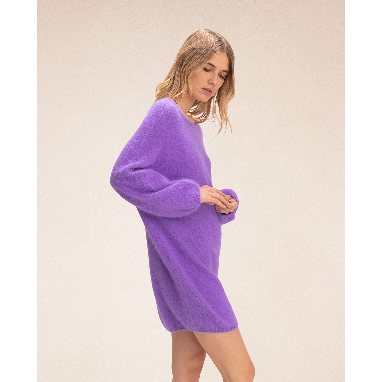 Karma Koma Lauper Karma Koma Strickkleid Violett Model seite