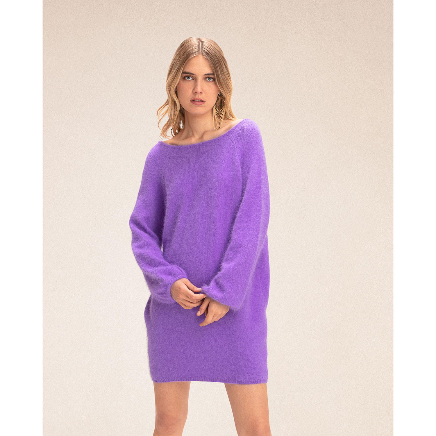 Karma Koma Lauper Karma Koma Strickkleid Violett Model vorne